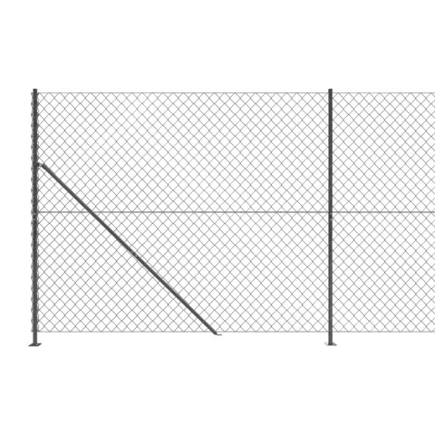  Ogrodzenie z siatki, ze stopami słupków, antracytowe, 1,4x25 m