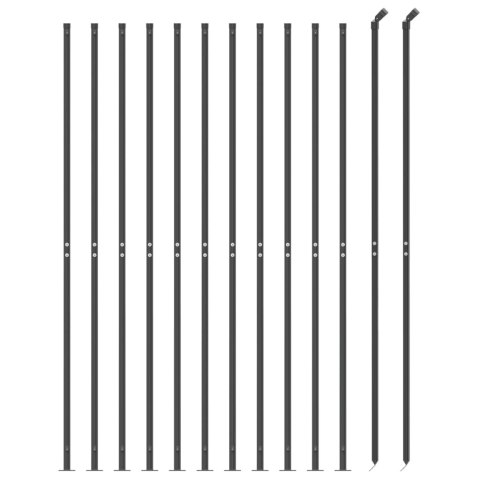  Ogrodzenie z siatki, ze stopami słupków, antracytowe, 2,2x25 m