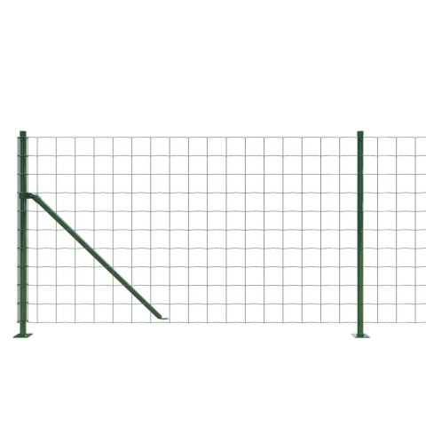  Ogrodzenie z siatki, ze stopami słupków, zielone, 1x25 m