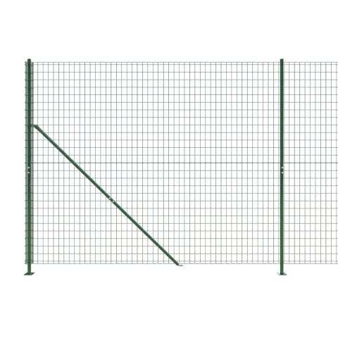  Ogrodzenie z siatki, ze stopami słupków, zielone, 2x25 m