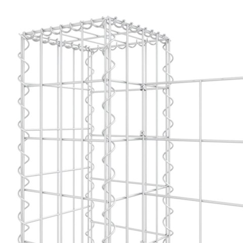  Ogrodzenie gabionowe z 7 słupkami, żelazo, 740x20x100 cm