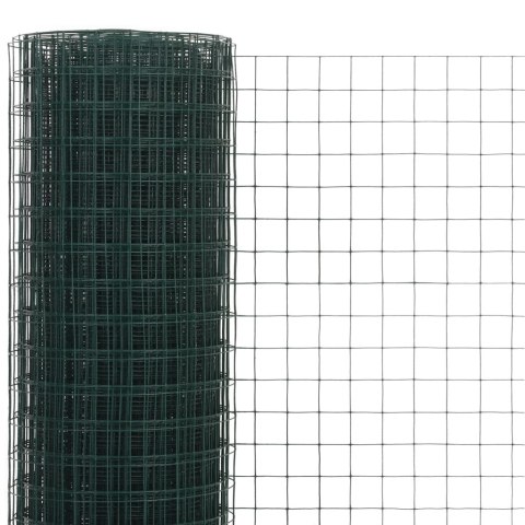  Ogrodzenie z siatki, stal i PVC, 10x0,5 m, zielone