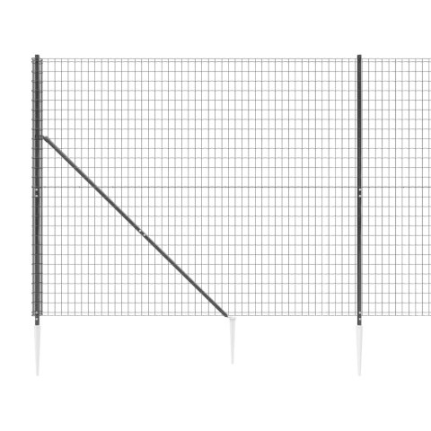  Ogrodzenie z siatki, z kotwami, antracytowe, 2,2x25 m