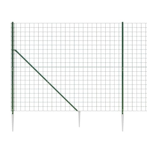  Ogrodzenie z siatki, z kotwami, zielone, 1,4x25 m