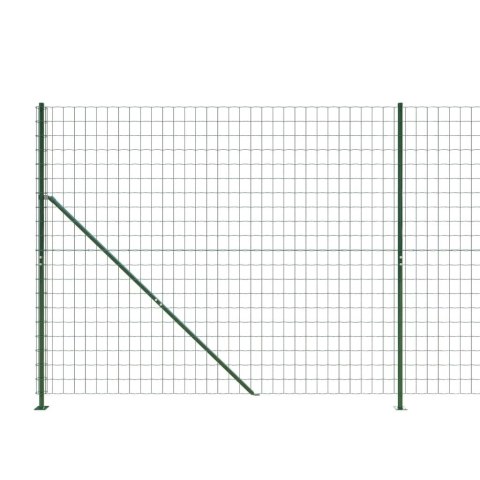  Ogrodzenie z siatki, ze stopami słupków, zielone, 1,6x25 m