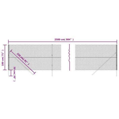  Ogrodzenie z siatki, zielone, 1,8x25 m