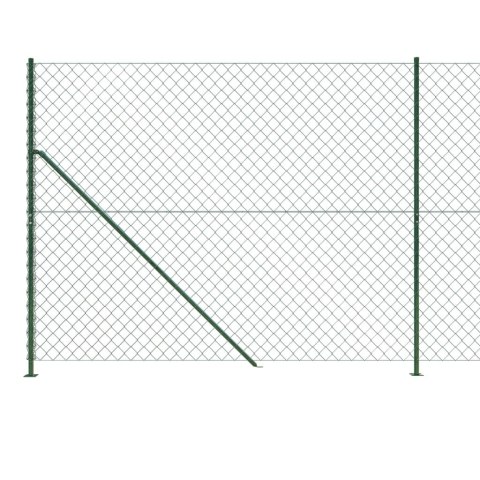  Ogrodzenie z siatki, ze stopami słupków, zielone, 2,2x10 m