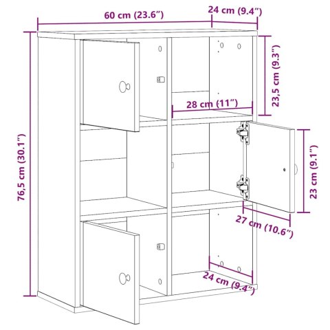  Regał, stare drewno, 60x24x76,5 cm, materiał drewnopochodny