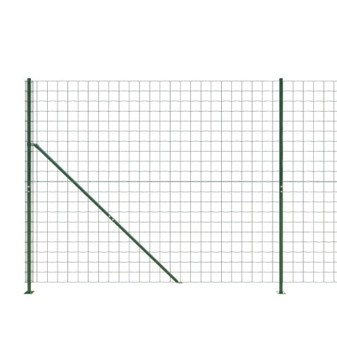  Ogrodzenie z siatki, ze stopami słupków, zielone, 1,6x25 m