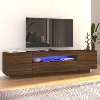  Szafka pod TV z oświetleniem LED, brązowy dąb, 160x35x40 cm