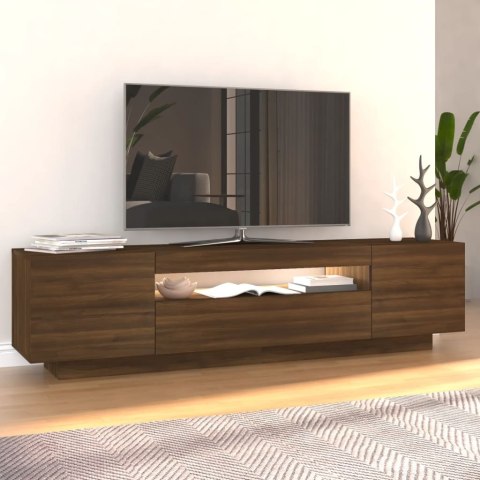  Szafka pod TV z oświetleniem LED, brązowy dąb, 160x35x40 cm