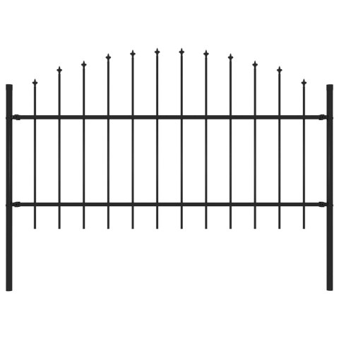  Panel ogrodzeniowy z grotami (1-1,25) x 1,7 m, stal, czarny