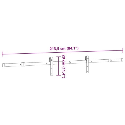  System do montażu drzwi przesuwnych, 213,5 cm, stal, czarny