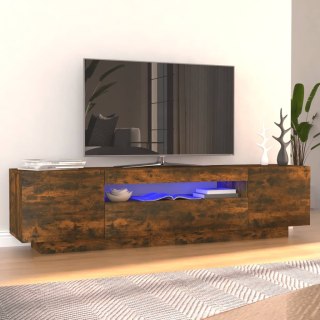  Szafka pod TV z oświetleniem LED, przydymiony dąb, 160x35x40 cm