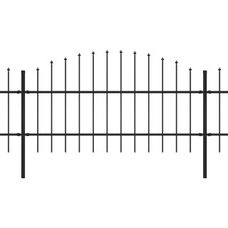  Panele ogrodzeniowe z grotami, stal, (0,75-1) x 5,1 m, czarne