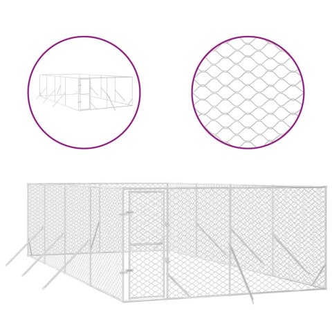  Kojec zewnętrzny dla psa, 4x8x2 m, stal galwanizowana