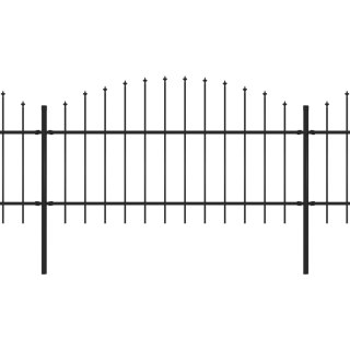  Panele ogrodzeniowe z grotami, stal, (1-1,25) x 17 m, czarne