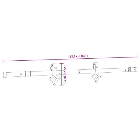  System do montażu drzwi przesuwnych, 152,5 cm, stal, czarny