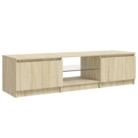  Szafka pod TV, z LED, dąb sonoma, 140 x 40 x 35,5 cm