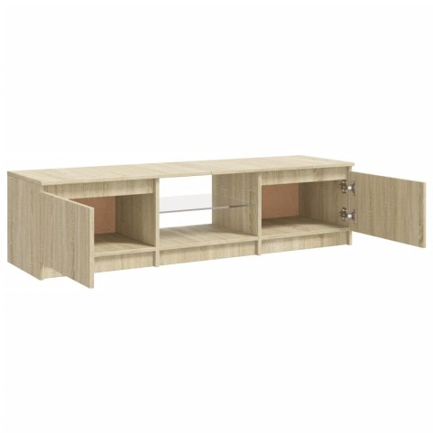  Szafka pod TV, z LED, dąb sonoma, 140 x 40 x 35,5 cm