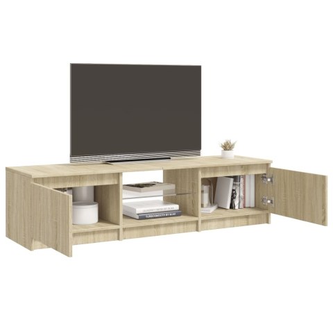  Szafka pod TV, z LED, dąb sonoma, 140 x 40 x 35,5 cm