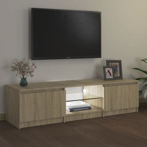  Szafka pod TV, z LED, dąb sonoma, 140 x 40 x 35,5 cm