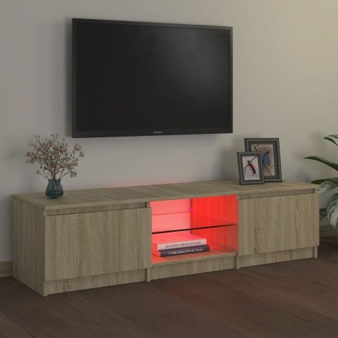  Szafka pod TV, z LED, dąb sonoma, 140 x 40 x 35,5 cm