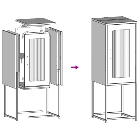  Komoda Czarna 36x39x107 cm Stal walcowana na zimno