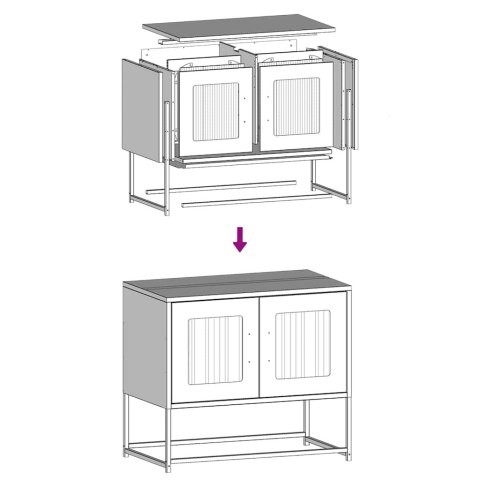  Szafka RTV, czarna, 68x39x60,5 cm, stal walcowana na zimno