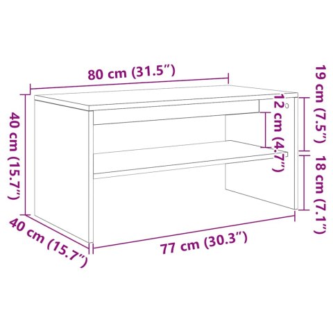  Szafka RTV Czarny Dąb 80x40x40 cm Drewno klejone