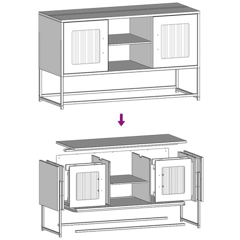  Szafka pod telewizor, antracytowa, 68x39x60,5 cm, stalowa