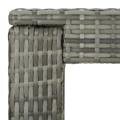  Ogrodowy stolik barowy, szary, 100x60,5x110,5 cm, polirattan