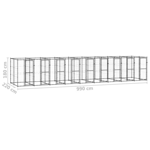  Kojec zewnętrzny dla psa, stalowy, 21,78 m²