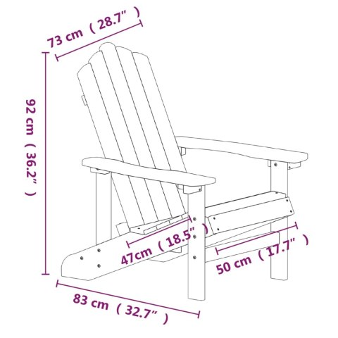  Krzesło ogrodowe Adirondack, HDPE, morski błękit