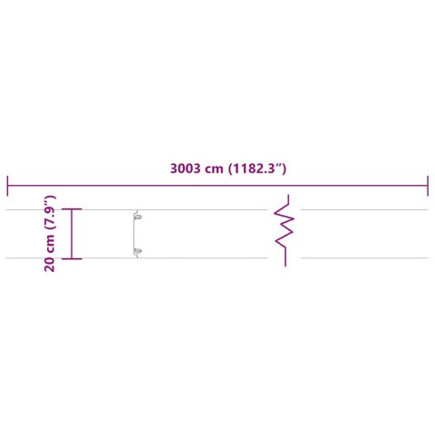  Obrzeża trawnikowe 30 szt. 20x103 cm Stal ocynkowana