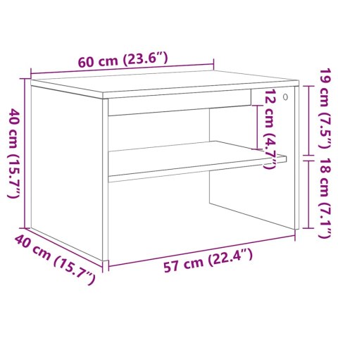  Szafka RTV Sonoma Szara 60x40x40 cm Drewno klejone