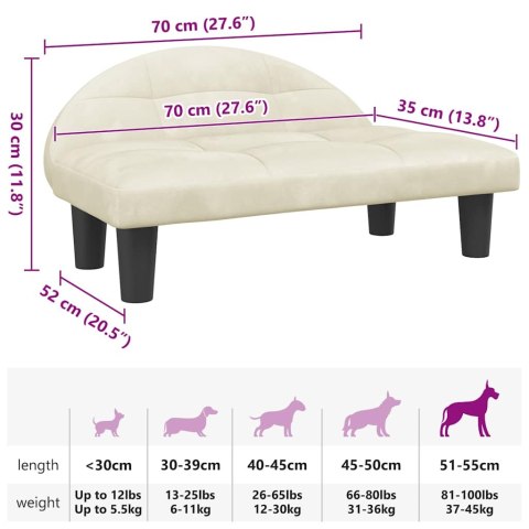  Legowisko dla psa, kremowe, 70x52x30 cm, aksamit