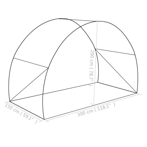  Szklarnia ogrodowa, 4,5 m², 300x150x200 cm