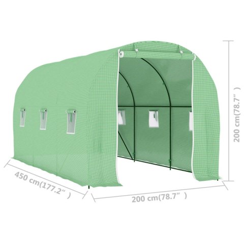  Szklarnia ogrodowa, 9 m², 4,5 x 2 x 2 m