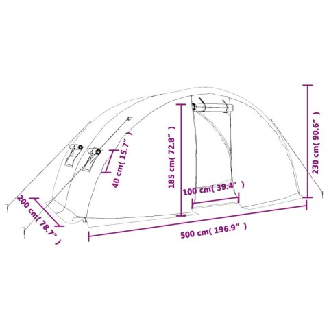  Szklarnia ze stalową ramą, biała, 10 m², 5x2x2,3 m