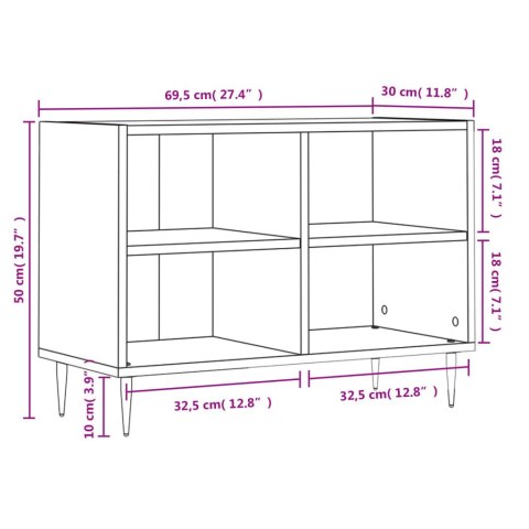  Szafka pod TV, brązowy dąb, 69,5x30x50 cm