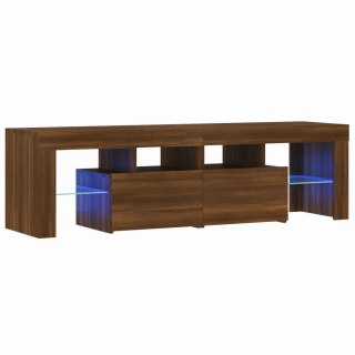  Szafka TV z oświetleniem LED, brązowy dąb, 140x36,5x40 cm