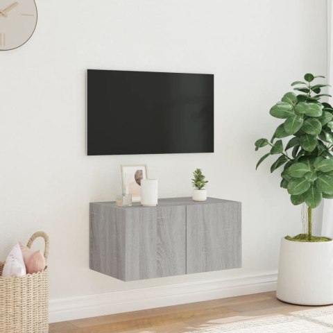  Ścienna szafka TV z LED, szary dąb sonoma, 60x35x31 cm