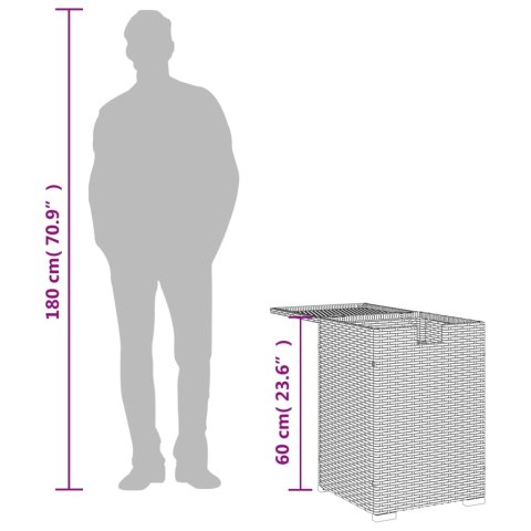  Stolik/osłona z na butlę, beżowy, 40x40x60 cm, polirattan