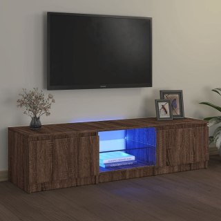  Szafka pod TV, z LED, brązowy dąb, 140 x 40 x 35,5 cm