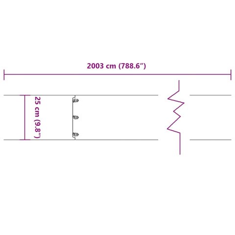  Obrzeża trawnikowe 20 szt. 25x103 cm Stal ocynkowana