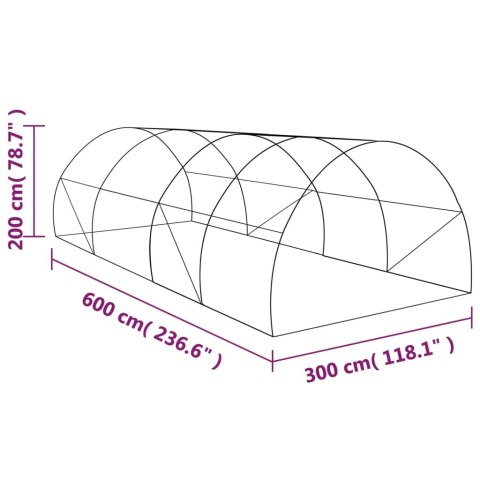  Szklarnia ogrodowa, 18 m², 600 x 300 x 200 cm