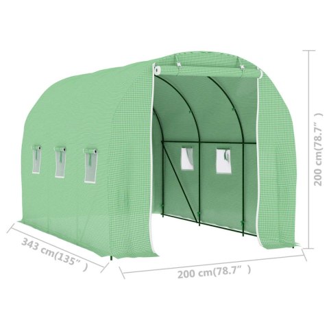  Szklarnia ogrodowa, 6,86 m², 3,43 x 2 x 2 m