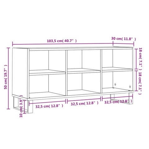  Szafka pod TV, szarość betonu, 103,5x30x50 cm