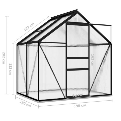  Szklarnia, antracytowa, aluminium, 2,47 m²